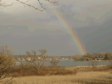 Rainbow over Upper Long Lake by Steve George